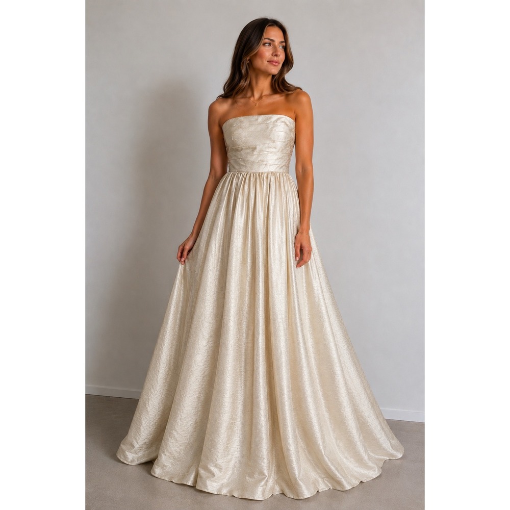 Victoria‎ Royal Vintage Strapless Champagne Gold Ball Gown Formal Dress Size 10